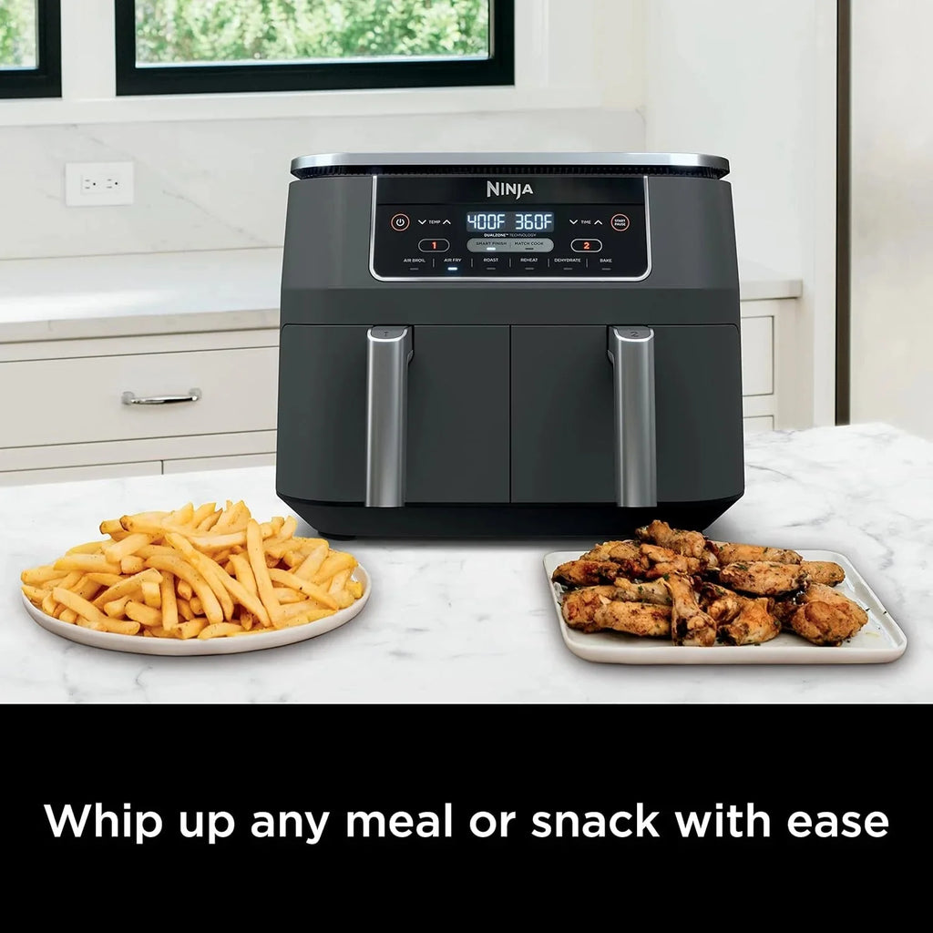 Ninja Foodi 10QT 6-in-1 DualZone Smart XL Air Fryer, 2 Independent 5QT Baskets, Smart Cook Thermometer, Match Cook, Smart Finish, Air Fry, Roast, Bake, Dehydrate, Reheat, Grey, DZ550 - image 12