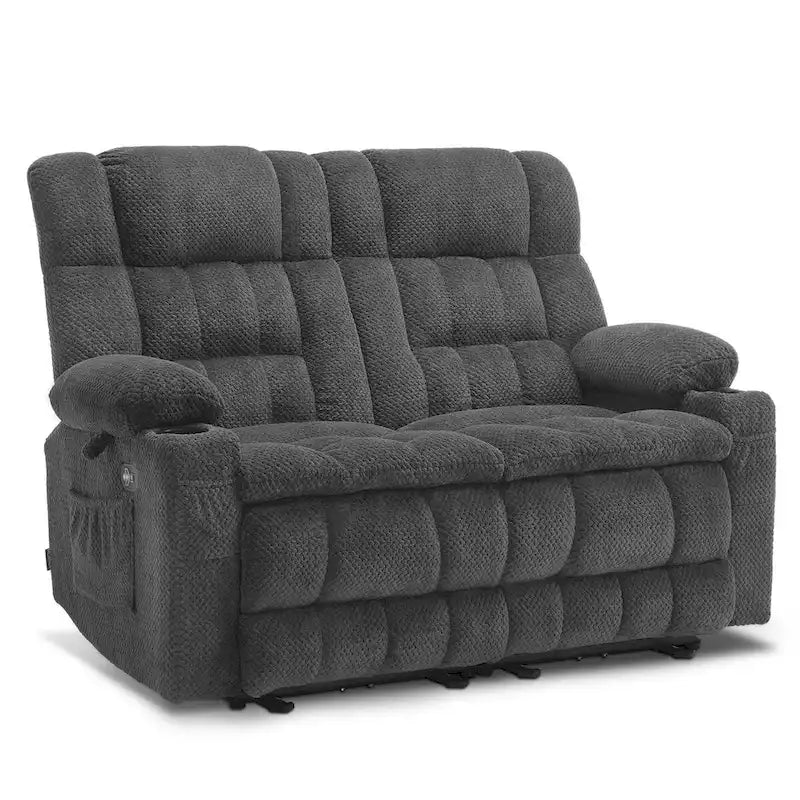 MCombo Power Loveseat Recliner, Electric Reclining Loveseat Sofa with Heat and Vibration, Cupholders, USB Charge Ports RS6314 - image 14