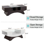 Angelic Contemporary Storage Coffee Table with Glass Insert by Furniture of America - image 2