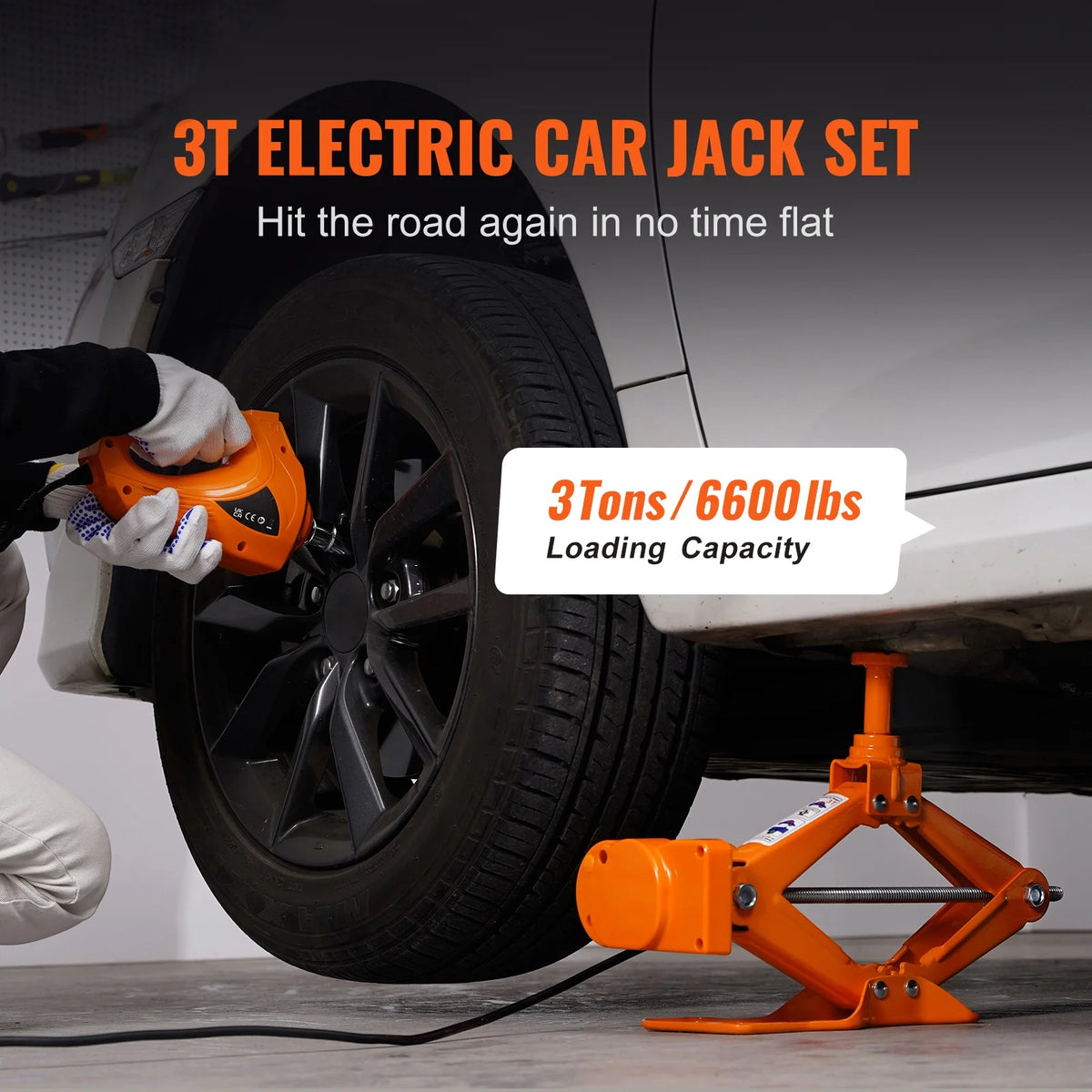 KFFKFF Electric Car Jack, 3 Tons Capacity, Scissor Jack with Electric Wrench, 12V, Dual Saddles, Remote, for Sedans, Suvs, Trucks Tire Replacement - image 4