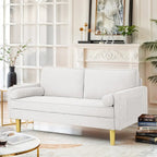 Elegant 65-Inch Orange Polyester 2-Seater Loveseat with Side Pockets and Round Cushions - image 18
