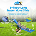XDP Recreation 6 Foot Water Wave Slide with Built In Adjustable Sprinkler, Freestanding with Ground Pad and Hose Extension for Lawn Fun, Ages 3 to 8 - image 13