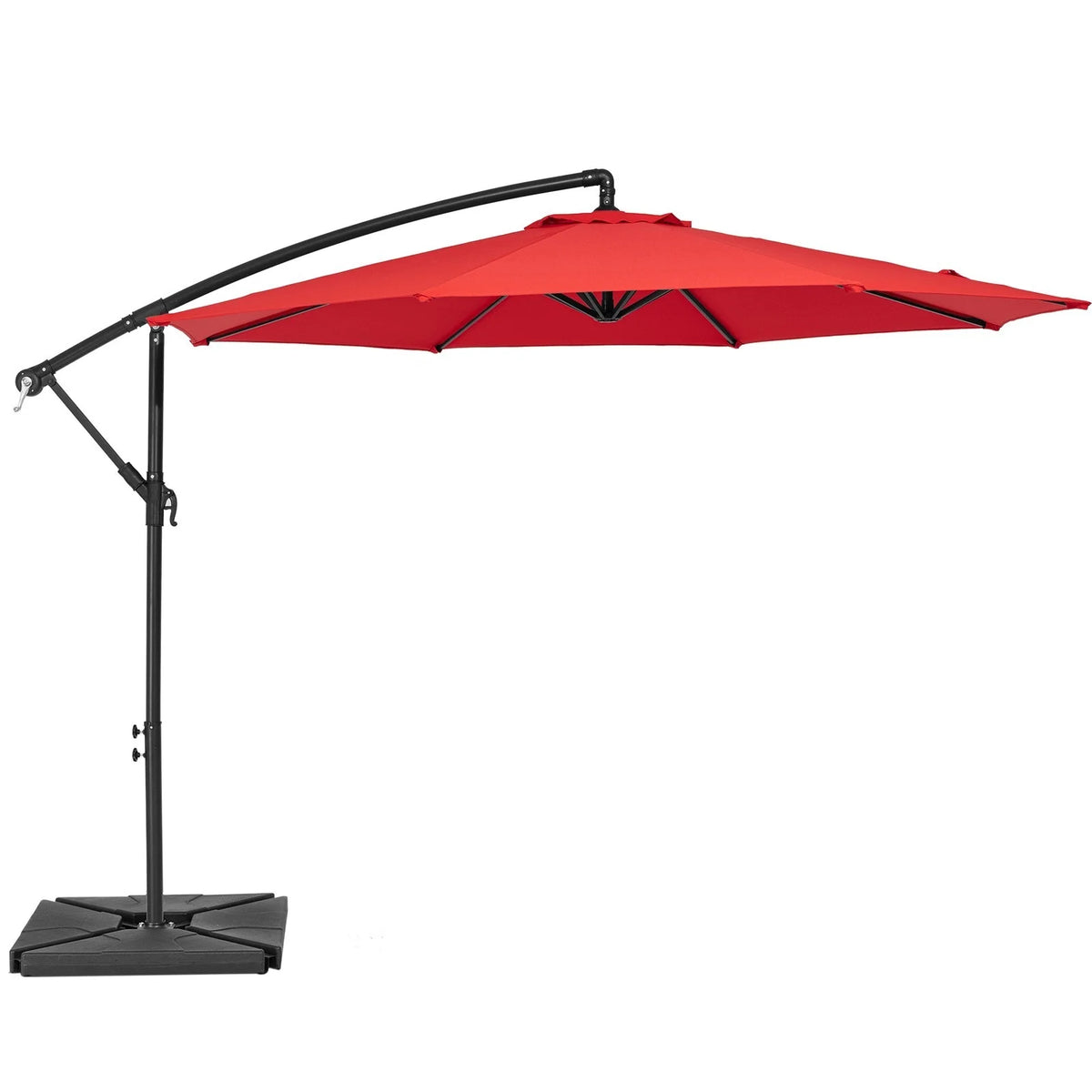 JUSTLET 10ft Heavy Duty Patio Hanging Offset Cantilever Patio Umbrella W/ 4-Piece Base Included Included, Beige - image 33