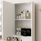 Makeup Vanity w/Tri-Fold Mirror Certified Lighting Glass Top Dresser - image 19
