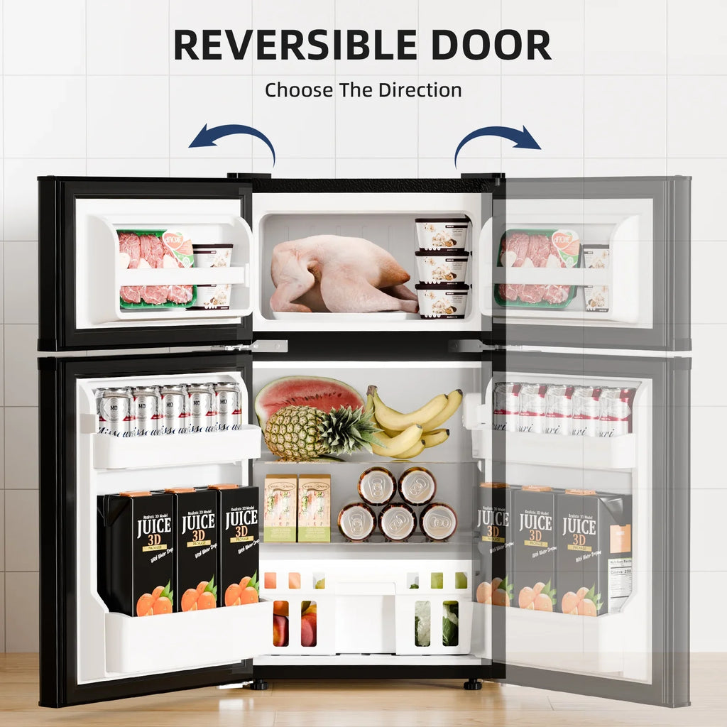 FREE VILLAGE Compact Refrigerator with Freezer,2 Door Mini Fridge,Adjustable Shelf,Small Fridge for Bedroom Office Dorm Kitchen,3.2 Cu.Ft. - image 4
