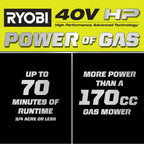 Ryobi 40V HP Brushless 21-in Self-Propelled AWD Lawn Mower – Whisper Series – Includes (2) 6.0Ah Batteries and Charger - image 3
