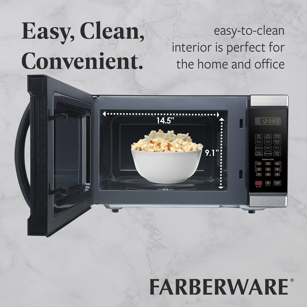 Farberware FMGZ09BKA 0.9 Cu. Ft. Microwave Oven, 900W, Digital Control, LED Display, 6 Cooking Presets, Black - image 62