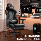 GTRACING Gaming Chair, Ergonomic Office Desk Chair with Lumbar Support, PU Leather, Footrest & Adjustable Headrest, Red - image 52