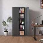 Steel Tool Storage Cabinet with Doors and 3 Shelves - Metal Garage Organizer - image 1