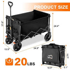 Uyittour Collapsible Wagon Cart Heavy Duty Foldable, Utility Grocery Wagon for Camping Sports Shopping - image 3