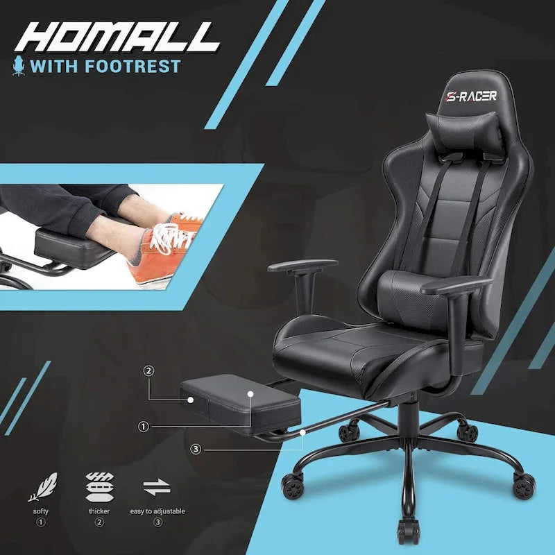 Ergonomic Gaming Chair with Footrest - Ideal for Desk Use - image 5