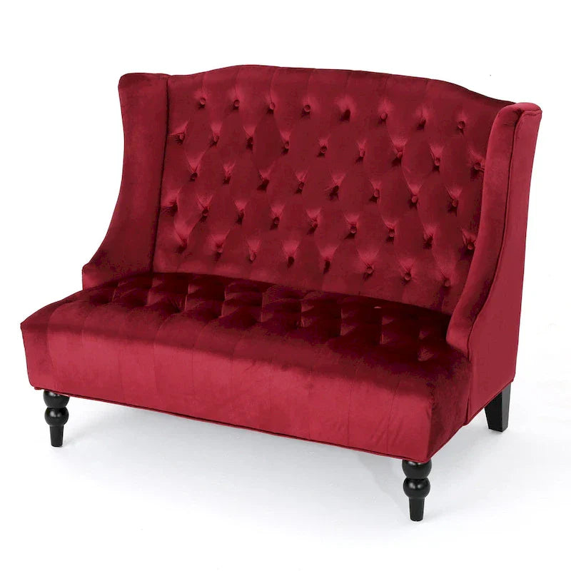 Christopher Knight Home Leora Contemporary Glam Tufted Velvet Wingback Loveseat - image 22