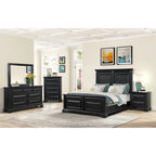 Roundhill Furniture Renova Vintage Black Wooden Bedroom Collection - image 14