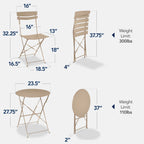 Best Choice Products 3-Piece Small Bistro Set, Folding Patio Furniture Set of 2 Chairs and Table - Black - image 165