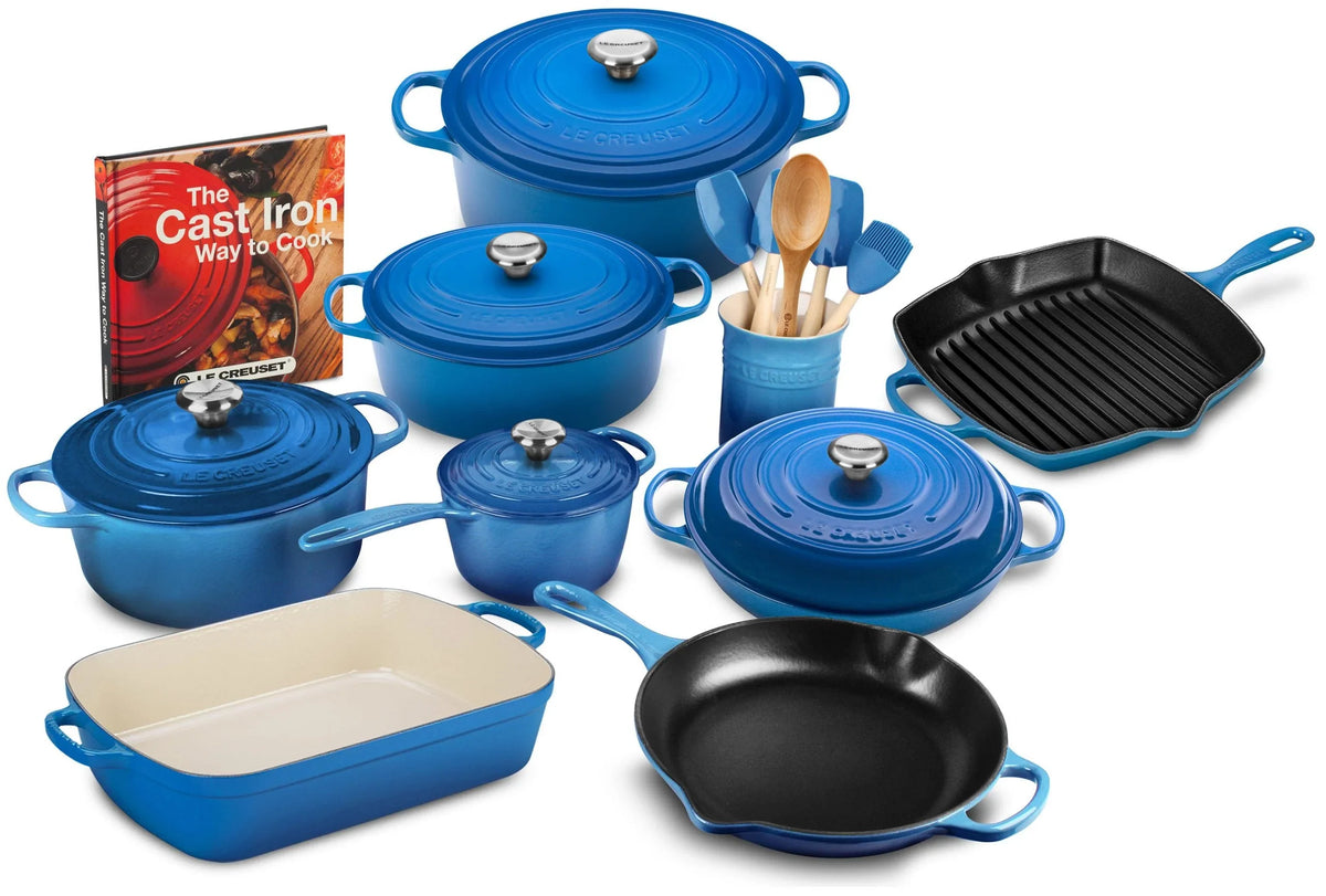 2025 20-piece Signature Cast Iron Cookware Set,10.25′′ Skillet,1.75-quart Saucepan with Lid - image 8