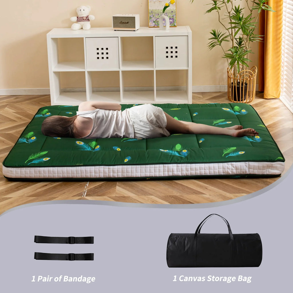 Extra Thick Futon Floor Mattress, Padded Japanese Folding Roll Up Mattress Sleeping Pad, Foldable Camping Portable Mattress Shikibuton - image 2