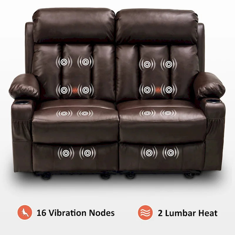 MCombo Faux Leather Electric Reclining Sofa with Heat and Massage - Models 6095/6075/6077 - image 7