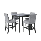 5 Piece Counter Height Dining Set, Wood Dining Table Set with Rectangle Table and 4 Upholstered High Back Chairs - image 8
