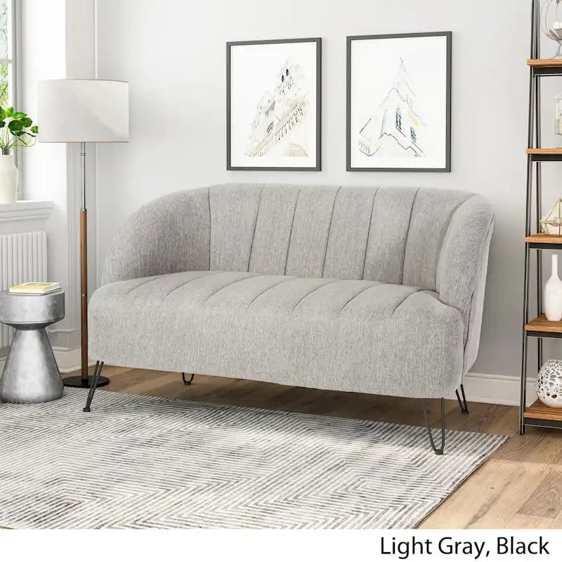 Christopher Knight Home Lupine Contemporary Fabric Loveseat with Hairpin Legs - image 12