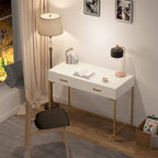 Modern Computer Desk with 2 Drawers - Stylish Study Writing Table with Storage for Home Office - image 3