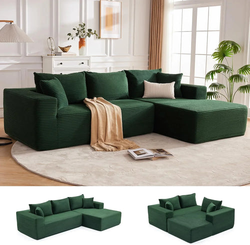 110 Cloud Sectional Couch, Boneless Sofa for Living Room Modular Sectional Sofa with Deep Seat - image 1