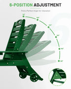 Lounge Chair Outdoor, Chaise Lounge, HDPE 6-Position Outdoor Chaise Lounge, Patio Lounge Chair with Wheels & Cup Holder for Pool Poolside Deck Backyard, Teak - image 35