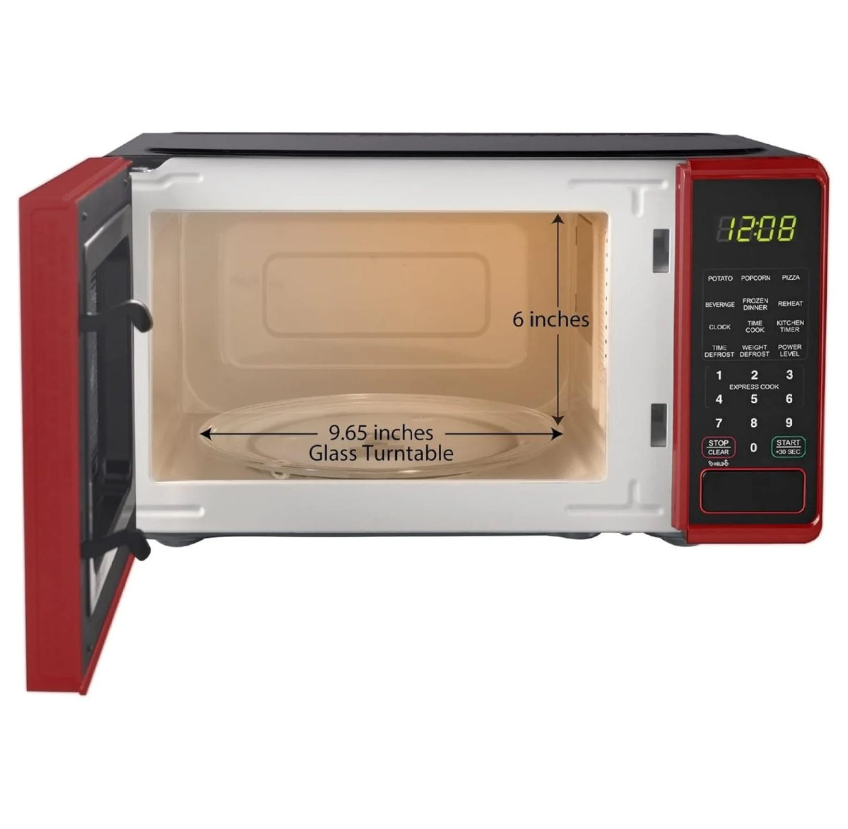 0.7 cu. ft. Countertop Microwave Oven, 700 Watts (Color : Red) - image 2