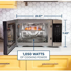 Open Box GE 3-in-1 Microwave Oven, 1,050 Watts Air Fryer, Broiler and Convection Mode, Child-Lock Technology, Kitchen Essentials for The Countertop or Dorm Room, 1.0 Cu. Ft., Stainless Steel - image 2