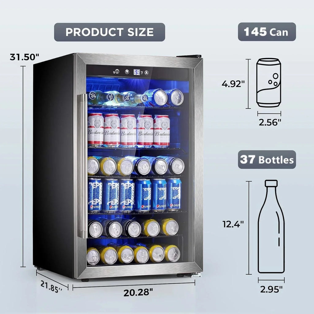 Mini Fridge 130 Can Beverage Refrigerator Cooler, 3.2 Cu.Ft Drink Fridge for Soda Wine Beer, Adjustable Temperature Control for Home Office, Black - image 31