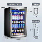 Mini Fridge 130 Can Beverage Refrigerator Cooler, 3.2 Cu.Ft Drink Fridge for Soda Wine Beer, Adjustable Temperature Control for Home Office, Black - image 31