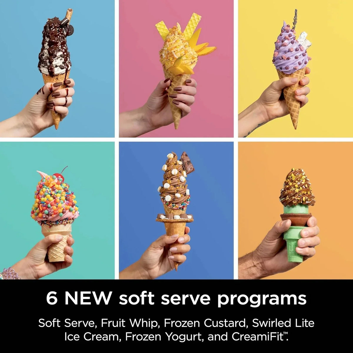 Ninja Swirl by CREAMi Ice Cream and Soft Serve Maker, Sorbet, Milkshake, Frozen Yogurt, Low Calories Program & More, 13-in-1, Soft Serve Handle, (2) CREAMi Swirl 16oz Pints, For Kids & ALL ages, NC701 - image 4