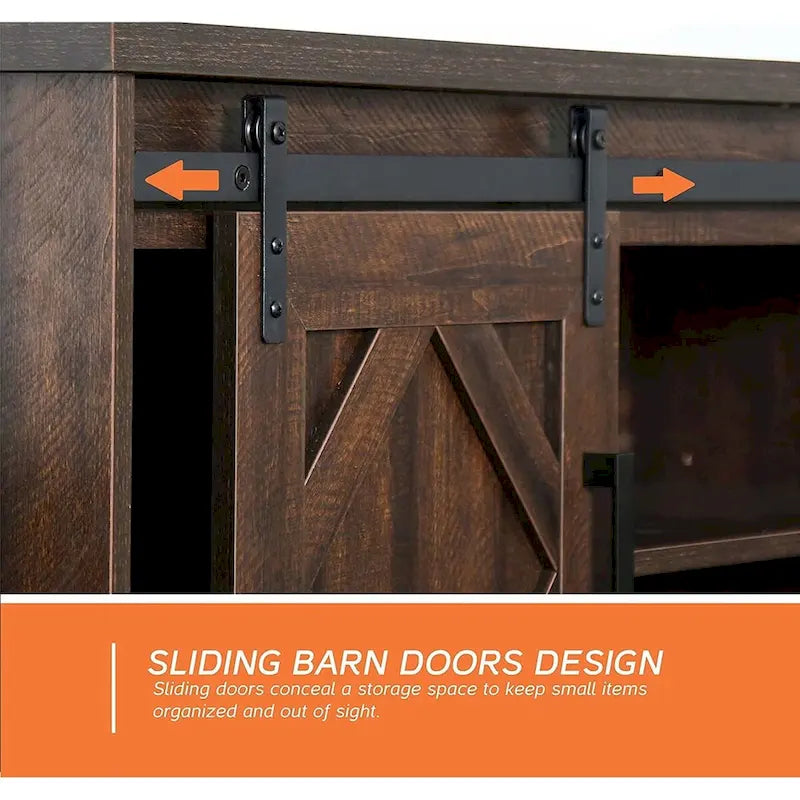 Rustic Farmhouse Barndoor TV Stand - Entertainment Center for TVs up to 70 Inches - image 30