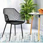 Set of 4 Modern Plastic Shell Dining Chairs with Metal Legs by Costway - image 8