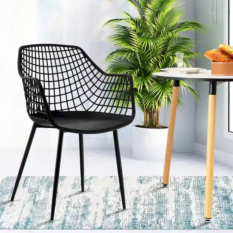 Set of 4 Modern Plastic Shell Dining Chairs with Metal Legs by Costway - image 8