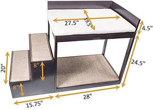 Penn-Plax Buddy Bunk Multi-Level Bed / Pet Stairs for High Beds and Couches / 3 Step System for Small Sized Dogs and Cats / Practical and Accommodating for Modern Homes (DOGF60) - image 3