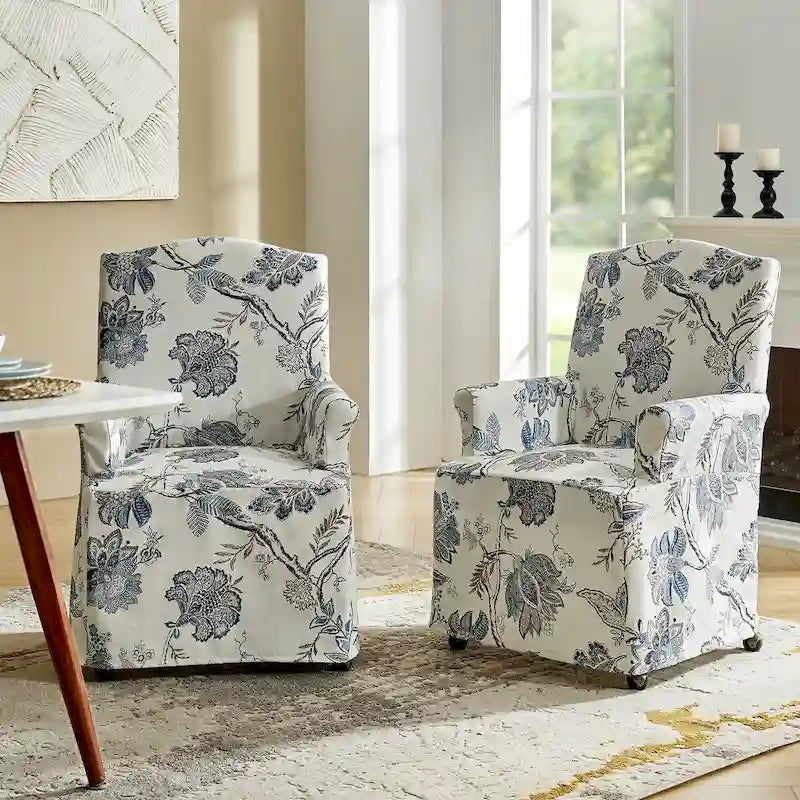 Set of 2 Alethea Upholstered Dining Chairs with Slipcovers and Solid Wood Legs by HULALA HOME - image 4