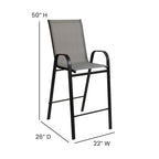 Set of 4 Outdoor Barstools with Flexible Comfort Material - Patio Seating - image 23