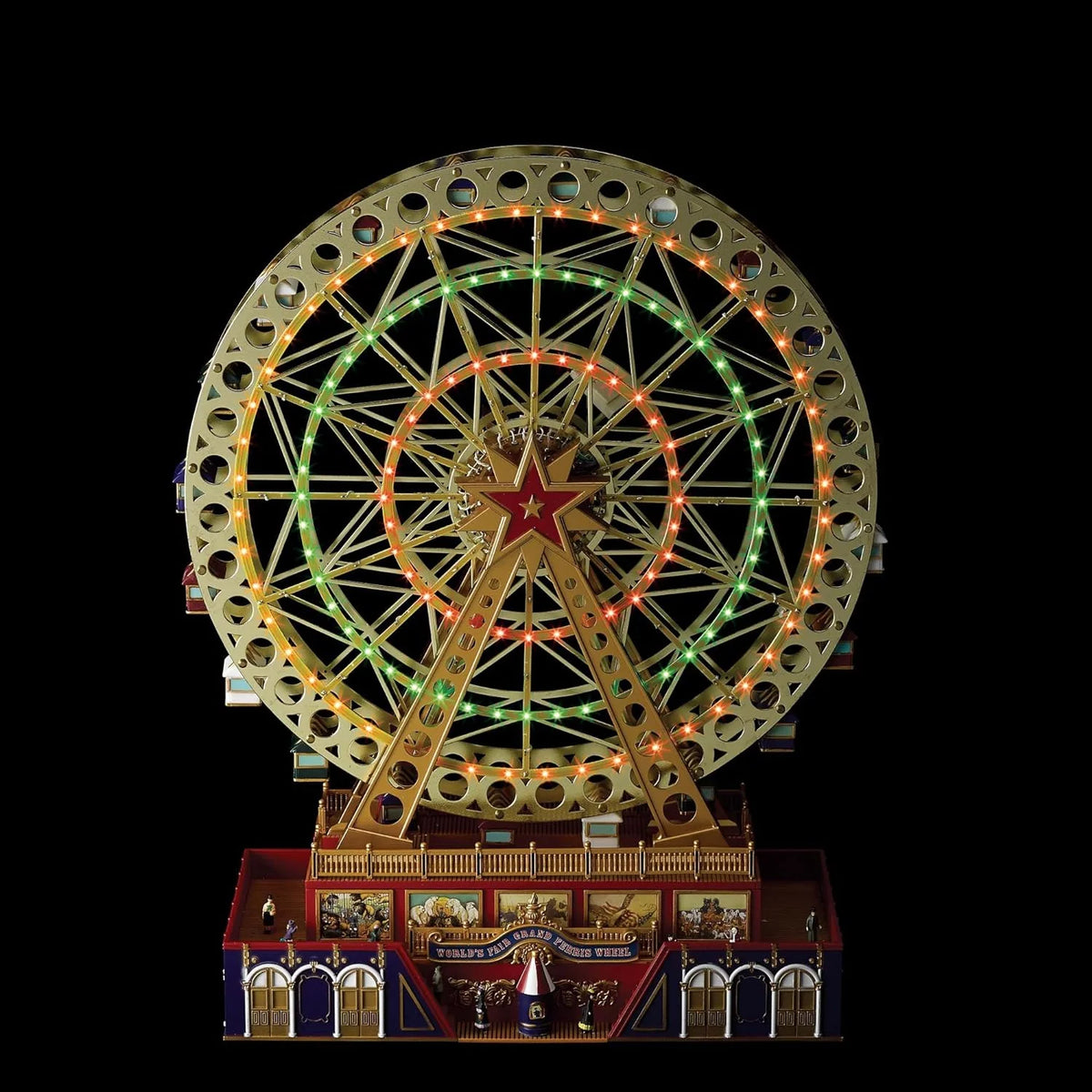 World's Fair Ferris Wheel Musical Animation Indoor Christmas Decor, 15", Gold & Very Merry Carousel Musical Animation Indoor Christmas Decor, 12", Red - image 3