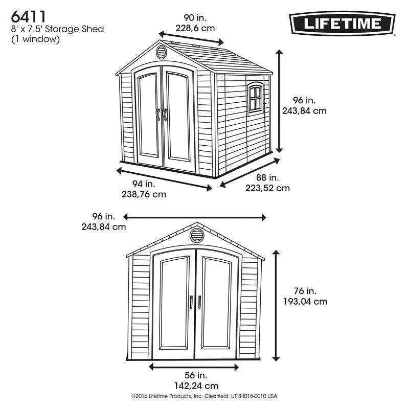 8 ft. W x 7 ft. 4 in. D Plastic Storage Shed - image 5