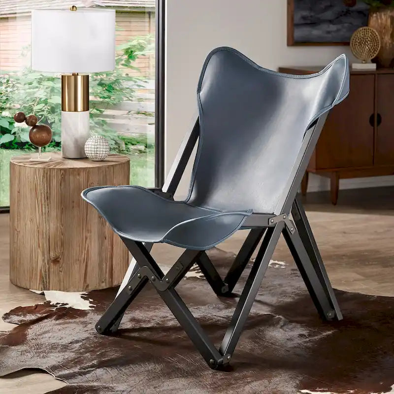 Cantu Authentic Top Grain Leather Tripolina Sling Chair by iNSPIRE Q Modern - image 7