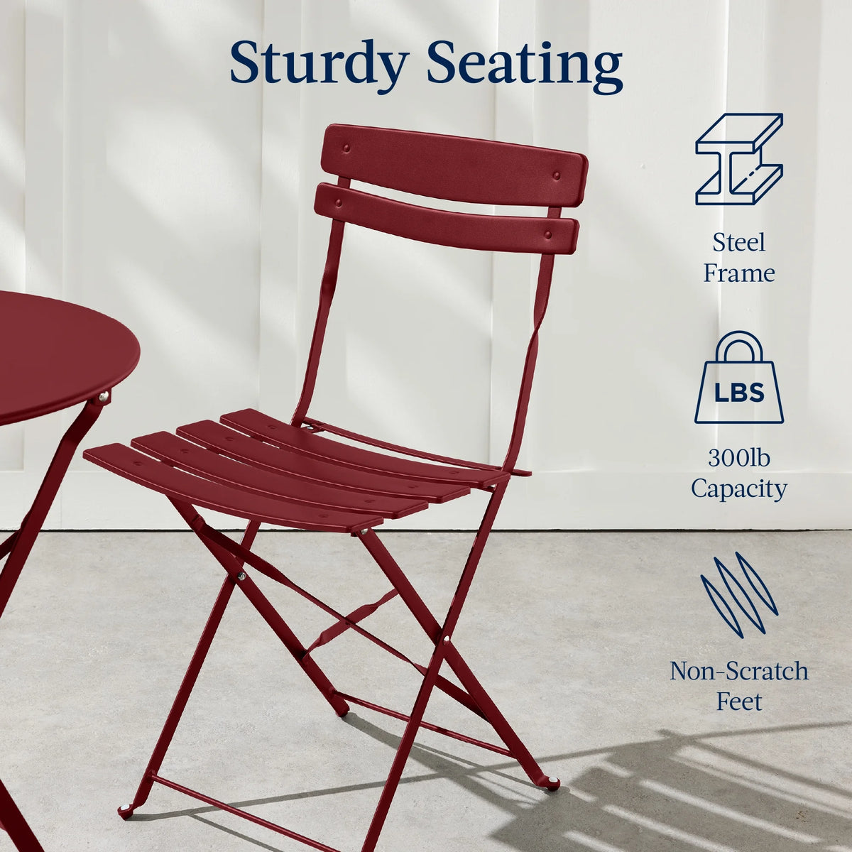 Best Choice Products 3-Piece Small Bistro Set, Folding Patio Furniture Set of 2 Chairs and Table - Black - image 146