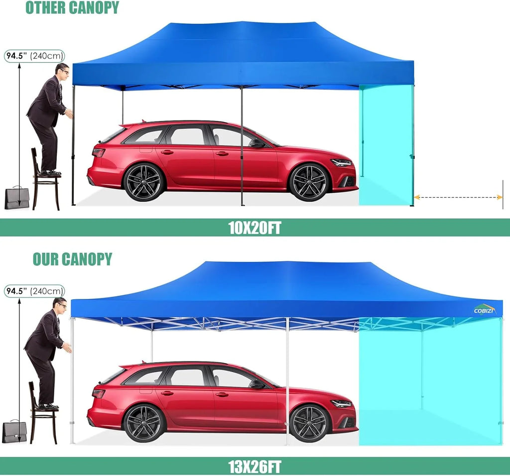 COBIZI 10x20 Heavy Duty Pop up Canopy Tent with 6 sidewalls Easy Up Commercial Outdoor Canopy Wedding Party Tents for Parties All Season Wind & Waterproof Gazebo with Roller Bag,Black(Frame Thickened) - image 53