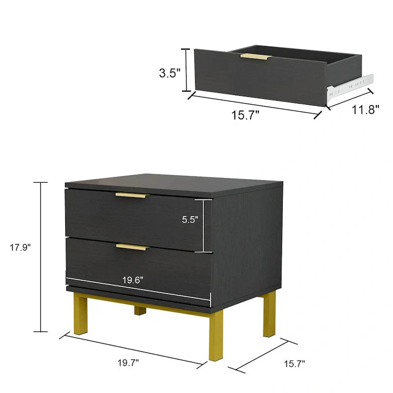 Home 2-Drawer Nightstand - image 9