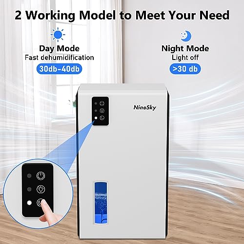 NineSky Dehumidifier for Home, 85 OZ Water Tank, (800 sq.ft) Dehumidifiers for Bathroom - image 5