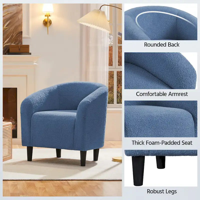 Yaheetech Club Chair Accent Barrel Chair Upholstered Arm Chair - image 29