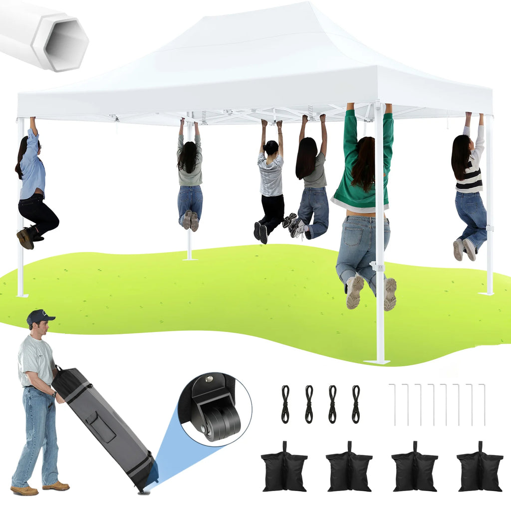HOTEEL 10x15 Heavy Duty Canopy Tent ,Pop up Canopy for Parties Wedding,Commercial Easy up Gazebo with Roller Bag,UV 50+ &,White - image 15