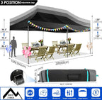 COBIZI 10x20 Heavy Duty Pop up Canopy Tent with 6 sidewalls Easy Up Commercial Outdoor Canopy Wedding Party Tents for Parties All Season Wind & Waterproof Gazebo with Roller Bag,Black(Frame Thickened) - image 66