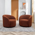 Set of 2 KINWELL 34-Inch Wide Upholstered Swivel Barrel Chairs - image 2