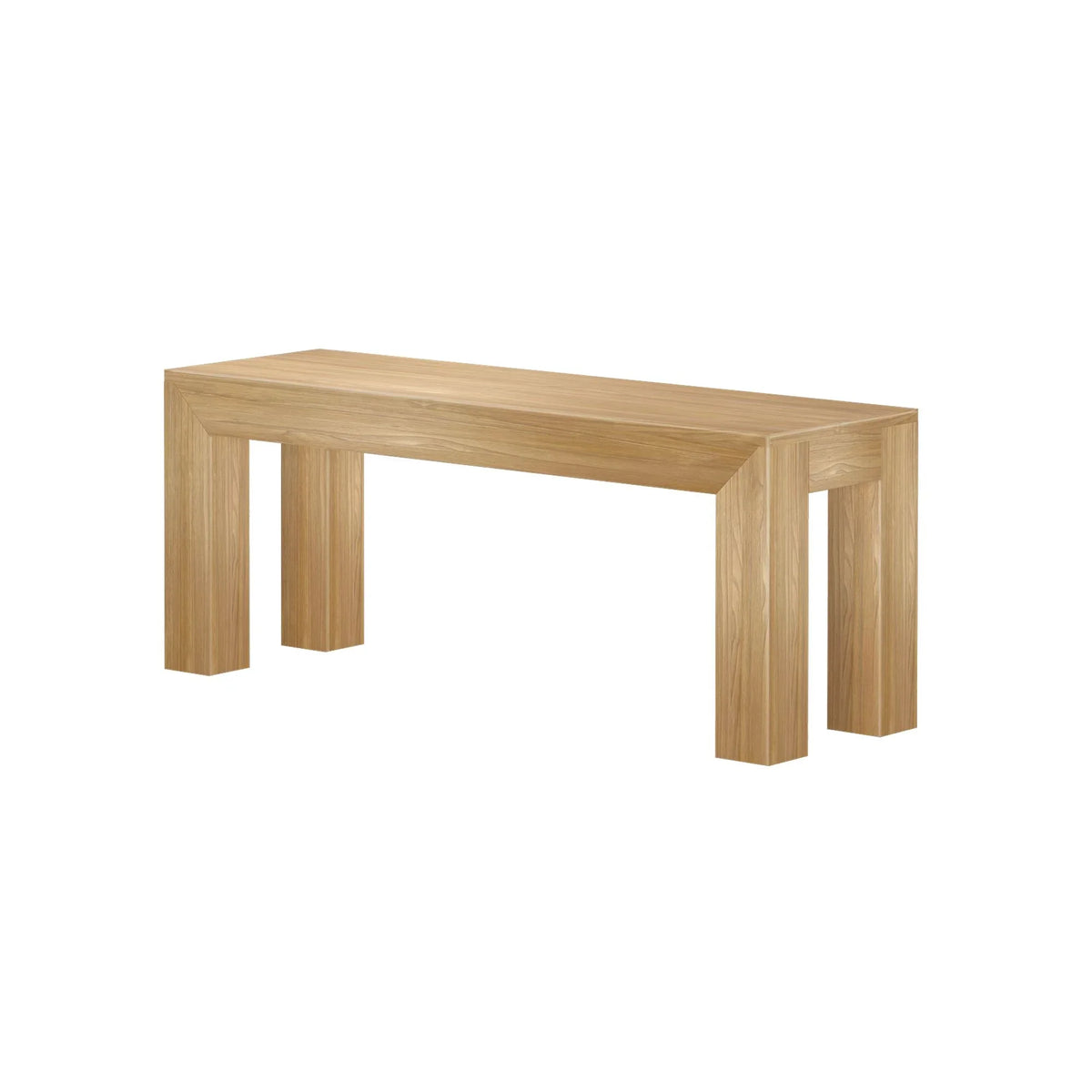 Plank+Beam Modern Dining Bench, Solid Wood Bench for Dining Table, 49", Blonde Wirebrush - image 4