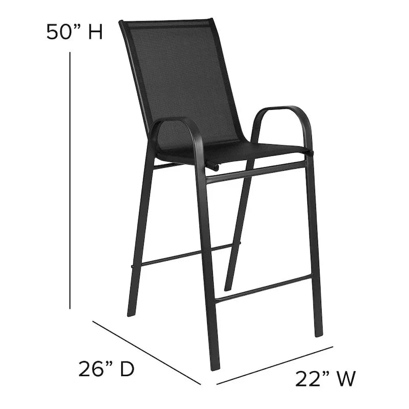 Set of 4 Outdoor Barstools with Flexible Comfort Material - Patio Seating - image 10